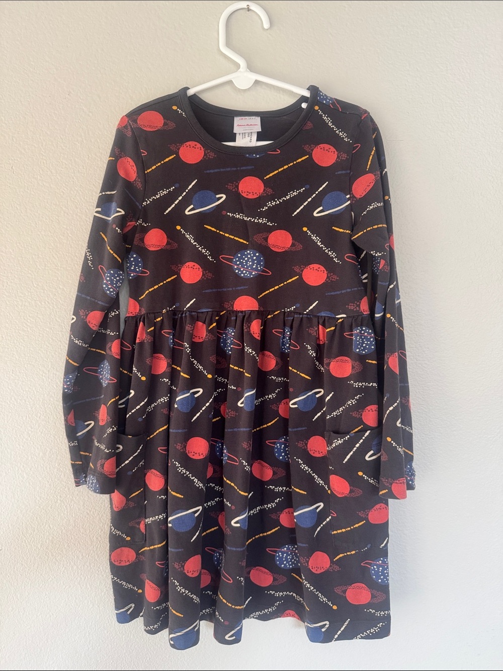 Girls Hannah Anderson Outer Space Long Sleeve Dress size 6-7